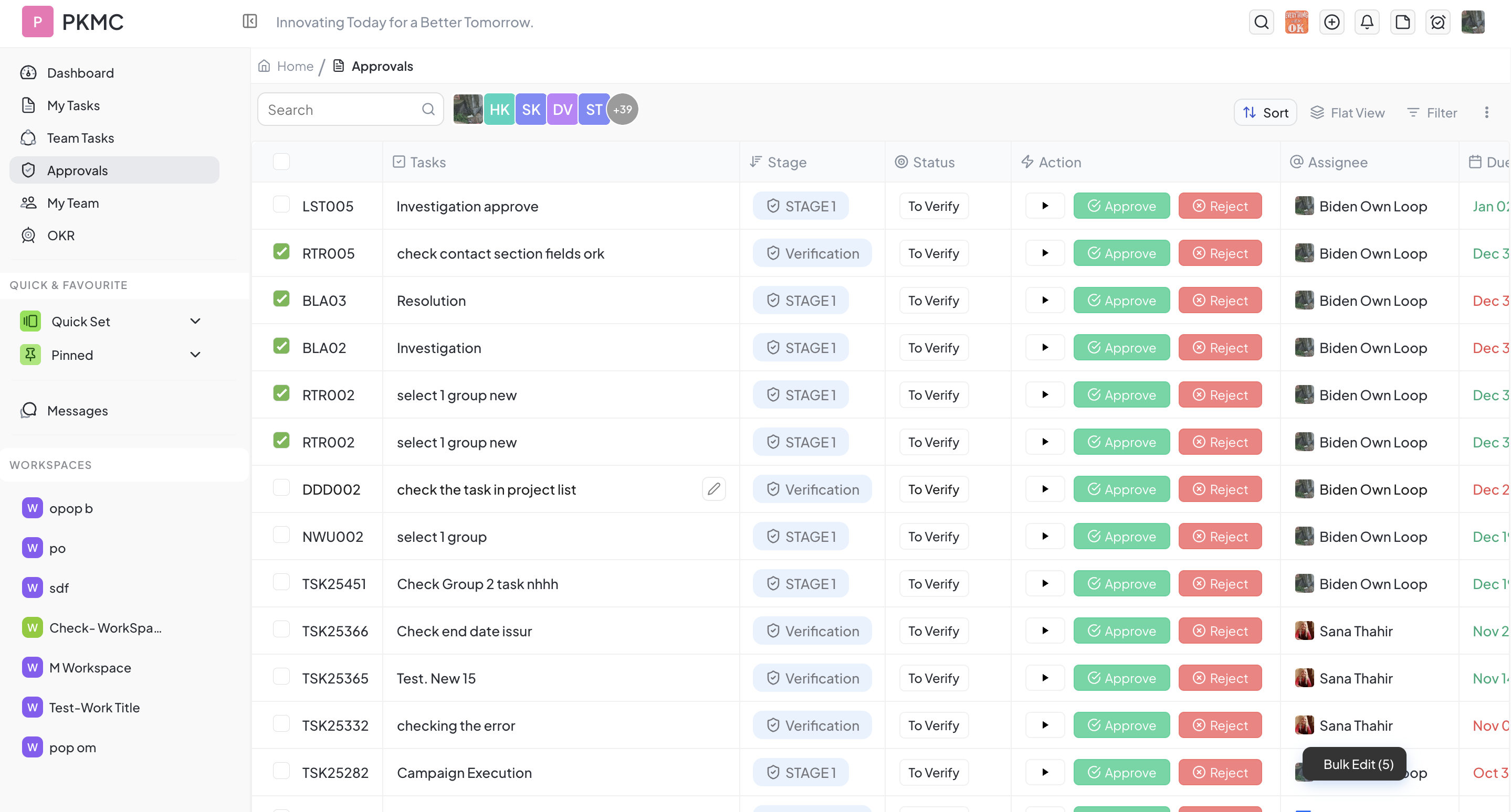 Approval Tasklist - Manage task approvals with ease