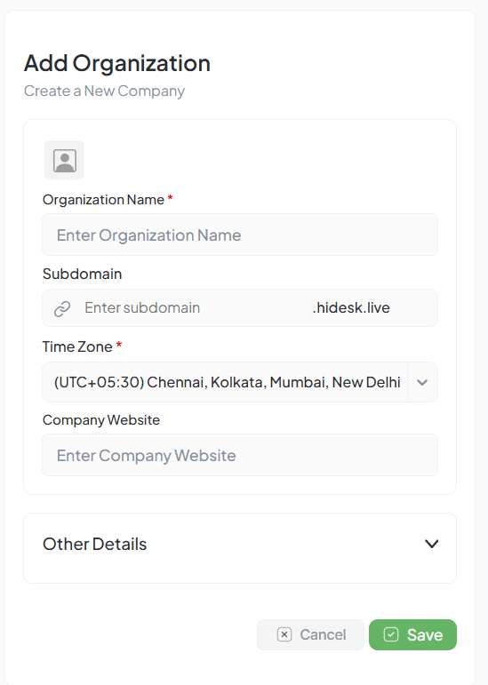 Add Organization