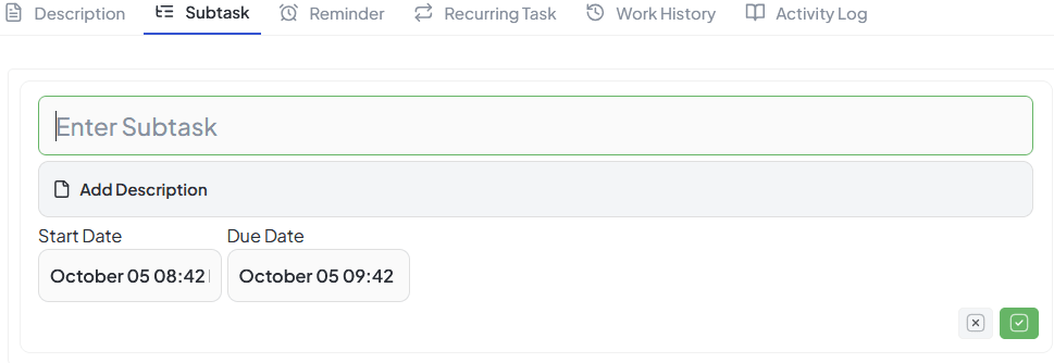 Subtask Add Interface