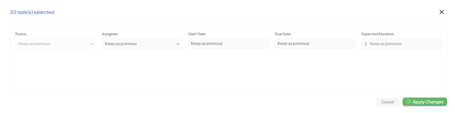 Bulk Edit Modal