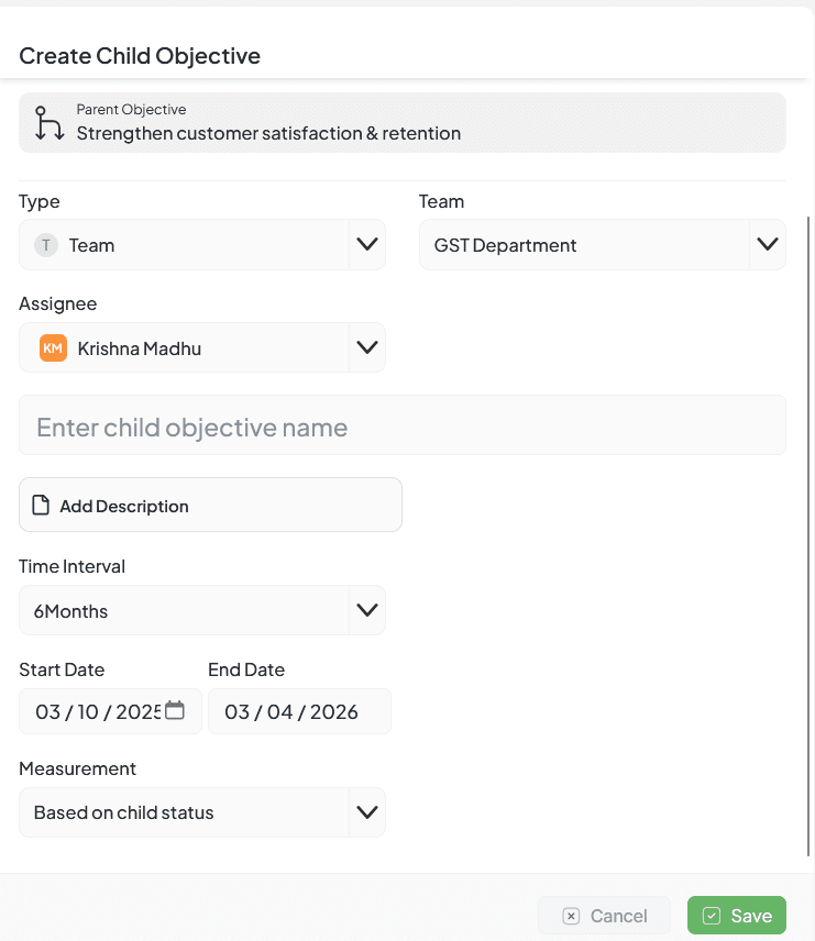 Child Objective OKR