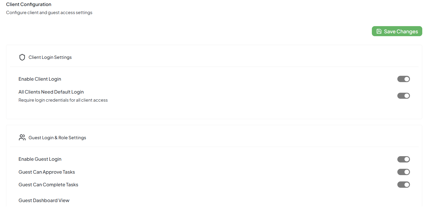 Guest Permission Settings