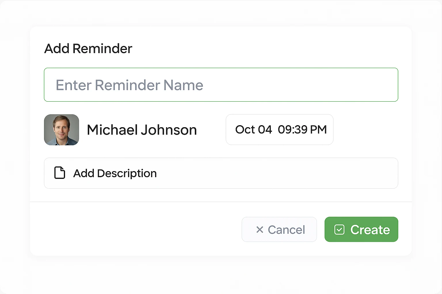 Reminder Add Interface