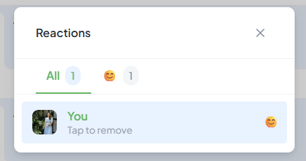 Remove Reaction Interface