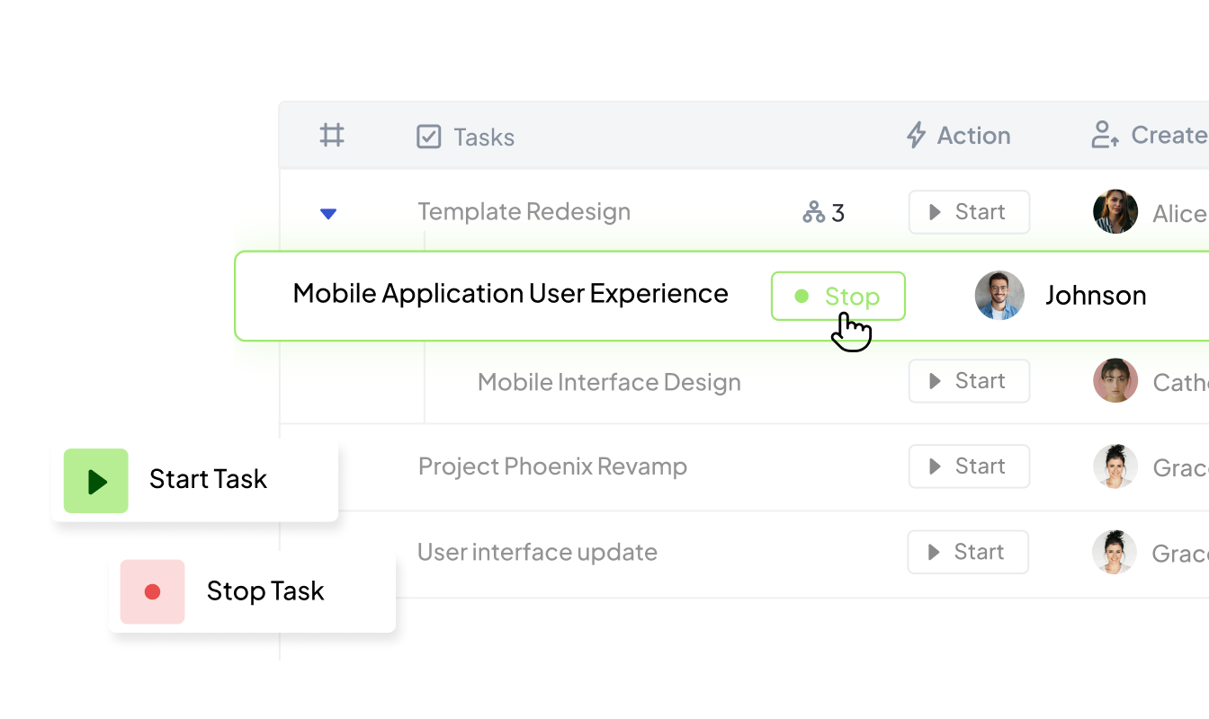 Task management interface showing comprehensive task view