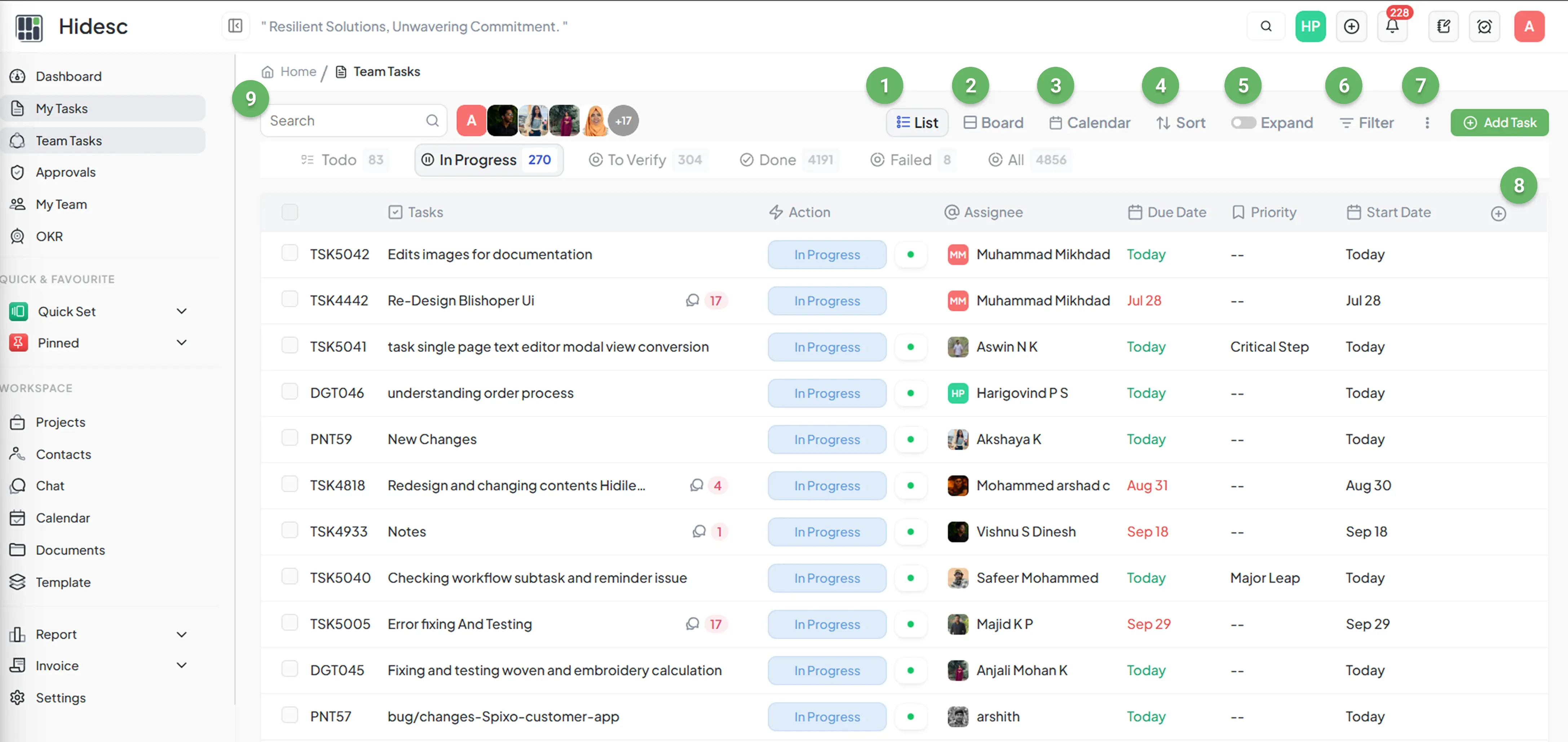 Task List View Options