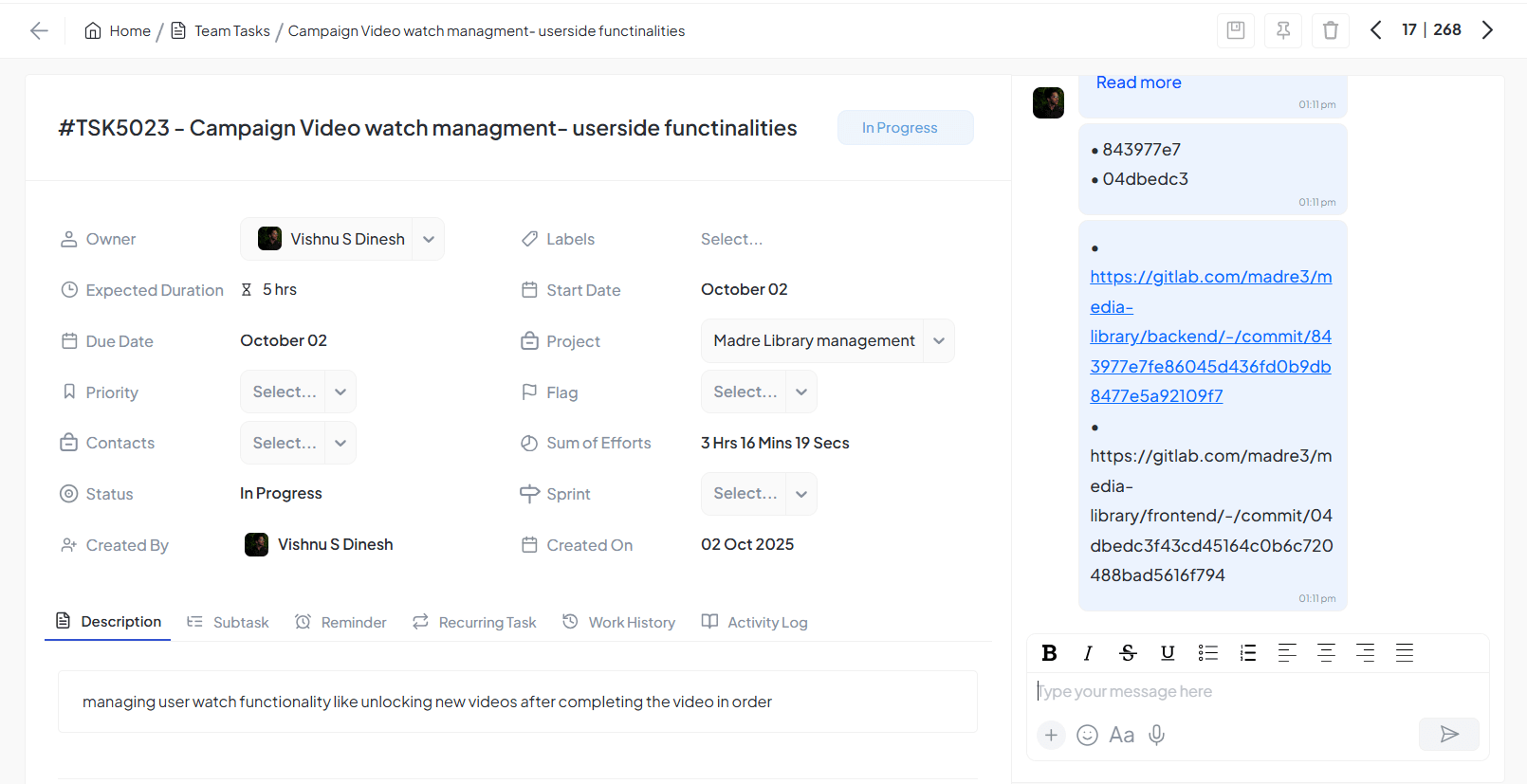 Task Single Page Dashboard