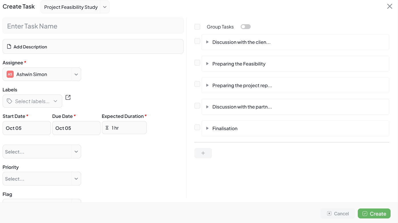 Group Task Configuration