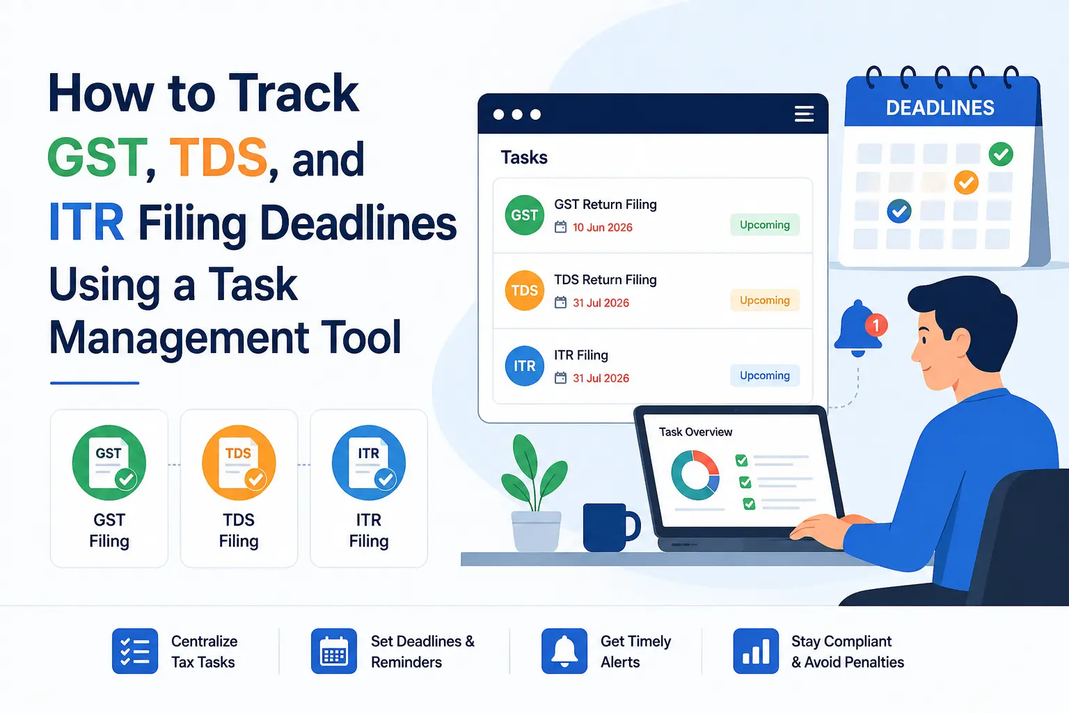 How to Track GST, TDS, and ITR Filing Deadlines Using a Task Management Tool